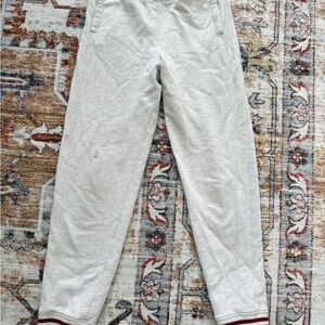 Janie and Jack Gray Sweatpants with Maroon Trim boy 7